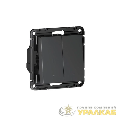 Выключатель 2-кл. AtlasDesign Smart 10А (сх. 5) L+N с подсветкой Zigbee механизм карбон SE 