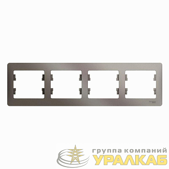 Рамка 4-м Glossa горизонт. платина SE GSL001204