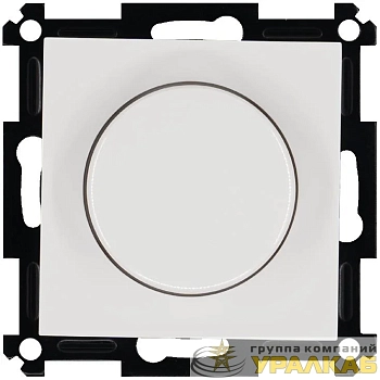 Светорегулятор поворотно-нажимной универс. (диммер) 3-500Вт LED 3-250Вт HV - 500Вт механизм бел. Jasmart G4012W-500RV