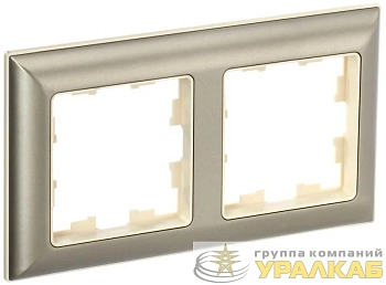 Рамка 2-м BRITE РУ-2-Бр беж./шампань IEK BR-M22-12-3-K10