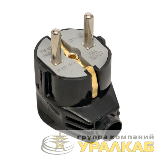 Вилка угловая 16А 250В усиленная с заземл. черн. PROxima EKF AVY16-30-r детальная картинка