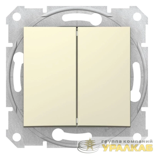 Выключатель 2-кл. СП Sedna 10А IP20 (сх. 5) 250В механизм беж. SchE SDN0300147 детальная картинка