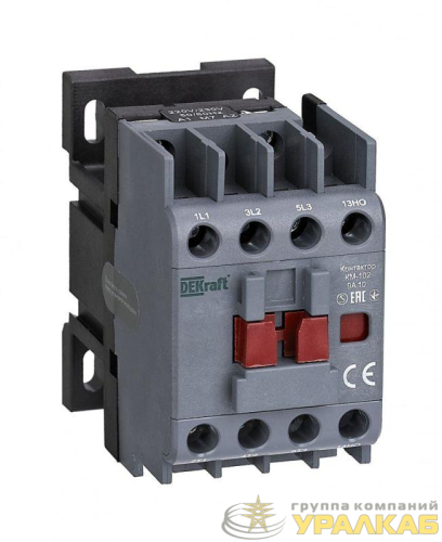 Контактор 9А 230В АС АС3 АС4 1НО+1НЗ КМ-102 DEKraft 