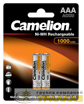 Аккумулятор AAA/R03 NI-MN 1000мА.ч BP-2 (блист.2шт) Camelion 6182