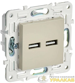 Розетка USB A+A 3.1А SKANDY SK-R15B беж. IEK SK-U21-D31-K10