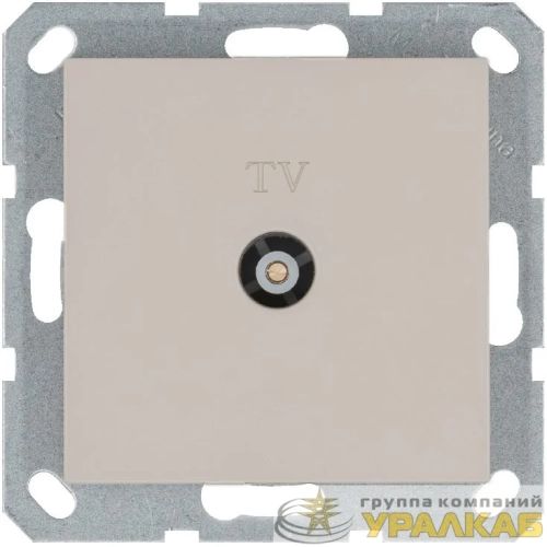 Розетка телевизионная проходная TV Ф9.5мм механизм тауп Jasmart 
