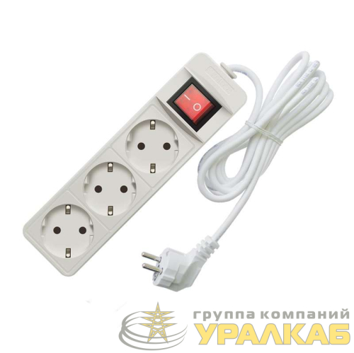 Удлинитель 3х5м с заземл. 16А IP20 3.5кВт ПВС с выкл. Союз 481S-8305 детальная картинка