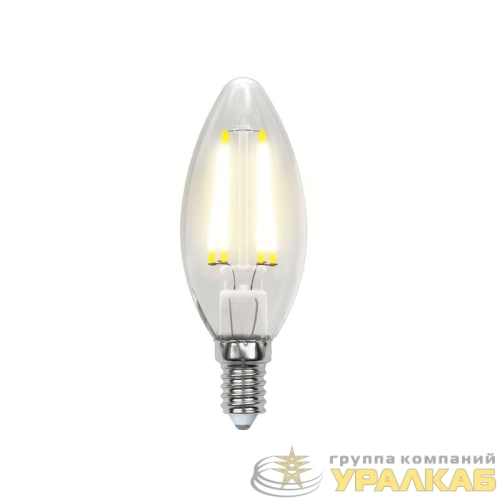 Лампа светодиодная LED-C35-6W/NW/E14/CL PLS02WH картон Uniel 