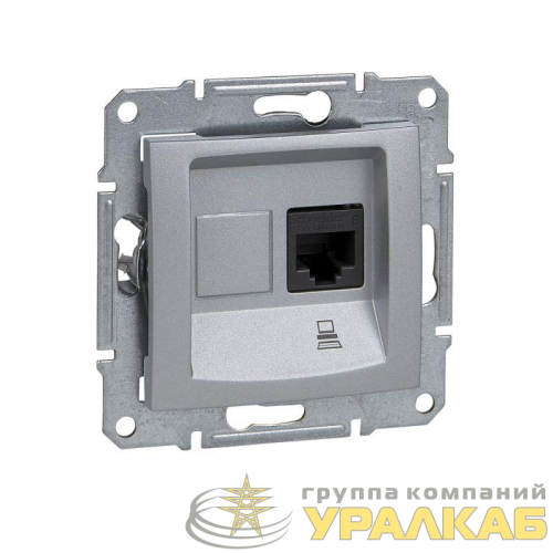 Розетка компьютерная 1-м СП Sedna RJ45 кат.5E UTP неэкранир. механизм алюм. SchE SDN4300160