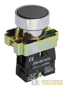 Кнопка LAY5-BA21 1НО без подсветки черн. IEK BBT60-BA-K02