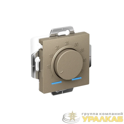 Механизм термостата ATLASDESIGN электрон. теплого пола с датчиком 10А шампань SchE 