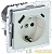 Розетка BRITE РЮш11-1-БрЖ 16А с USB A+C 18Вт с заземл. защ. шторки механизм жемчуж. IEK BR-R14-16-U22-018-K36