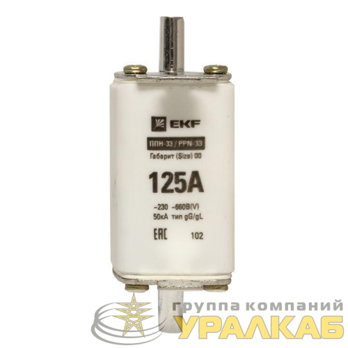 Вставка плавкая ППН-33 160/125А габарит 00 PROxima EKF fus-33/160/125 детальная картинка