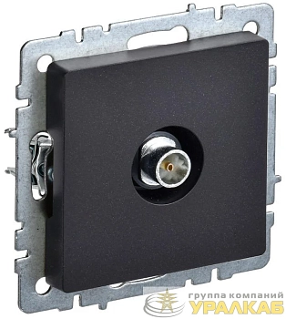 Розетка телевизионная оконечная TV СП Brite РТВ11-0-БрЧ механизм черн. IEK 