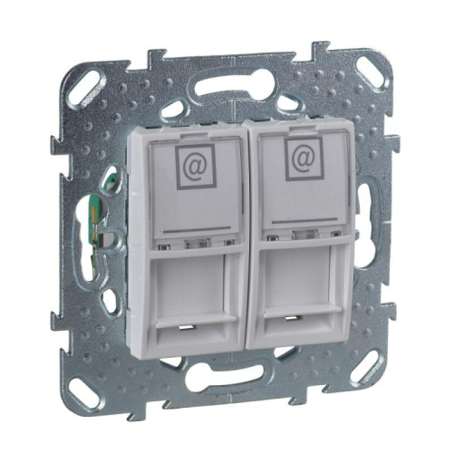 Механизм розетки комп. 2-м СП Unica RJ45 бел. SchE MGU5.2020.18ZD детальная картинка