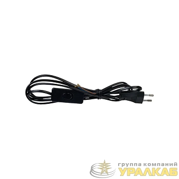 Провод с евроштекером с выключателем 2м 2х05кв.мм 2.5А черн. Duwi 