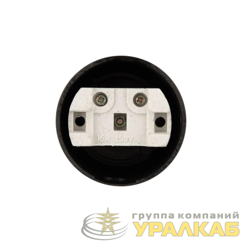 Розетка штепсельная карболитовая открытой уст. б/з 16А черн. Rexant 11-8980 детальная картинка