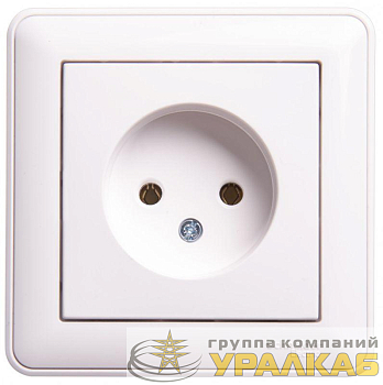 Розетка 1-м СП W59 16А IP20 без заземл. без защ. шторок в сборе бел. SE RS16-153-18