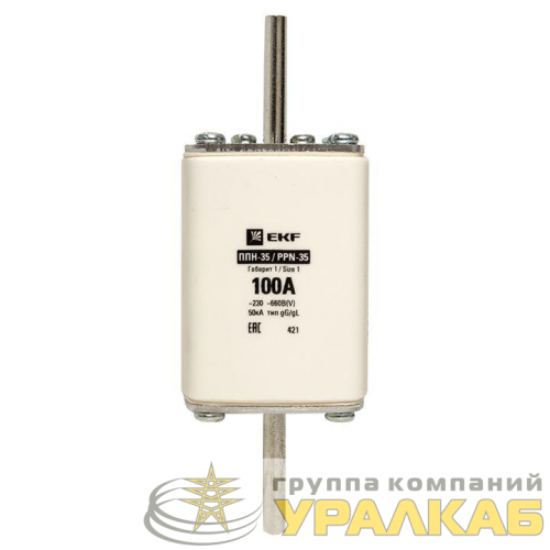 Вставка плавкая ППН-35 250/100А габарит NT1 PROxima EKF fus-35/250/100 детальная картинка