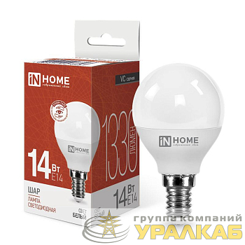 Лампа светодиодная LED-ШАР-VC 14Вт 230В E14 4000К 1330лм IN HOME 4690612047843