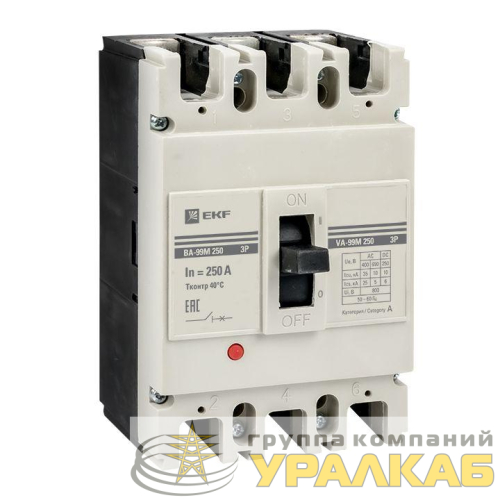Выключатель автоматический 3п 250/250А 35кА ВА-99М PROxima EKF mccb99-250-250m детальная картинка