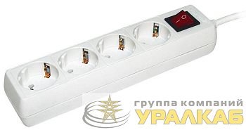 Удлинитель 4х5м с заземл. 16А IP20 У04К 2P+PE 250В 3х1 с выкл. IEK WYP10-16-04-05-ZK-N