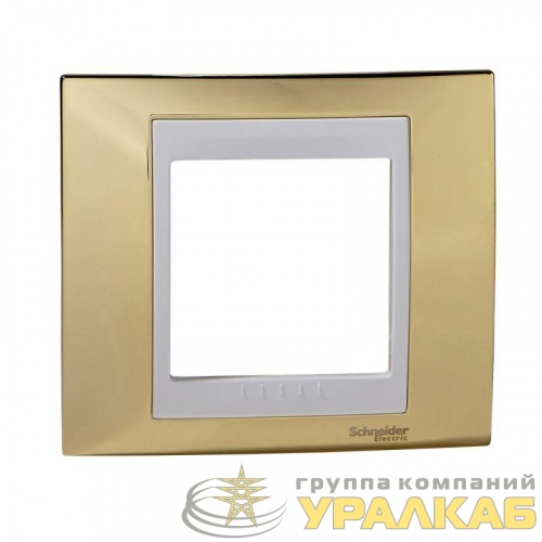 Рамка 1-м Unica золото бел. SchE MGU66.002.804
