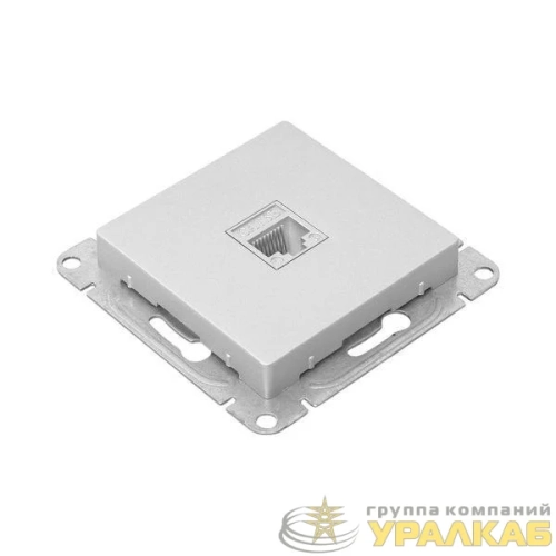 Розетка компьютерная 2-м СП Эпика RJ45 кат.5 механизм алюм. EKF 