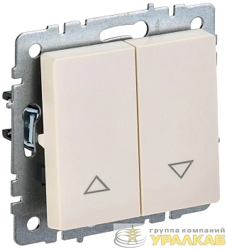 Выключатель жалюзи СП BRITE ВС10-1-5-БрКр 10А механизм беж. IEK BR-V15-0-10-K10