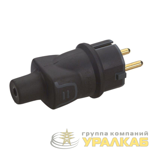 Вилка электрич. каб. Helium 16А 2P+E IP44 черн. Leg 050196 детальная картинка