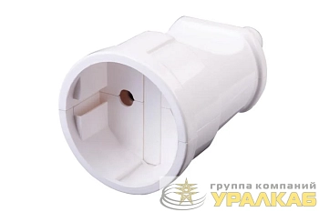 Розетка кабельная ABS-пластик прямая б/з 10А 250В IP20 REV бел. Duwi 