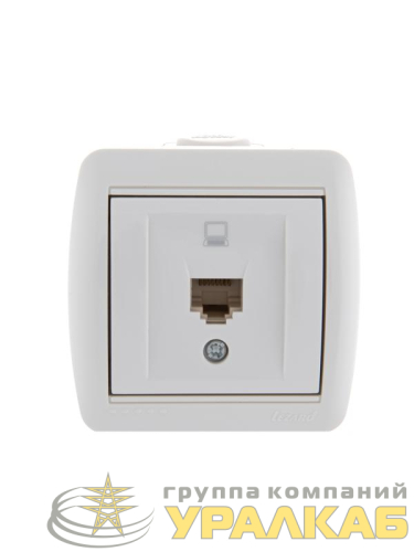 Розетка компьютерная 1-м ОП Nata RJ45 бел. LEZARD 710-0200-139 детальная картинка