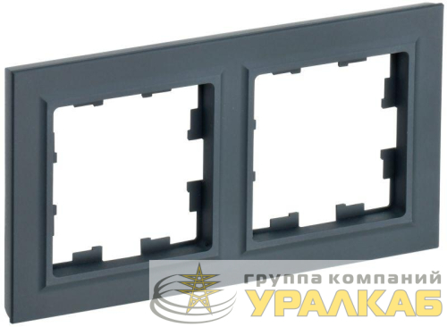 Рамка 2-м BRITE РУ-2-БрГ графит IEK BR-M22-K53