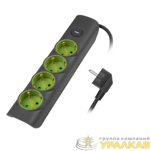 Удлинитель 4х3м с заземл с выкл. сер. ET-04-300G JAZZway 