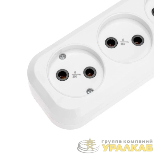 Удлинитель 3 гнезда 5м 2х0.75кв.мм б/з бел. PROCONNECT 13-4207 детальная картинка