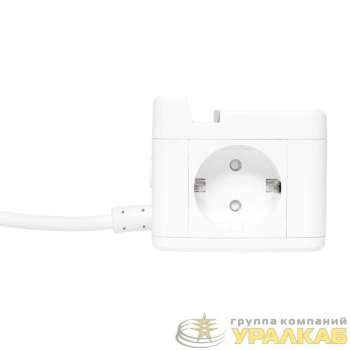 Удлинитель "Куб" 2х1.3м USB + 2Type C с быстрой зарядкой подставкой под телефон и ночником 1кв.мм EKF UBA-CUB-2-FC детальная картинка