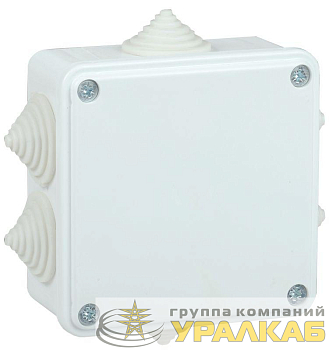 Коробка распаячная ОП КМ 100х100х45 IP44 6 вводов бел. IEK UKO11-100-100-045-K01-44