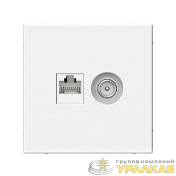 Розетка компьютерная + телевизионная 2-м СП ArtGallery RJ45 кат.5E + TV механизм бел. SE 
