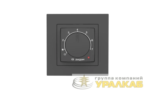 Терморегулятор Twist с датчиком пола 16А черн. Ридан 