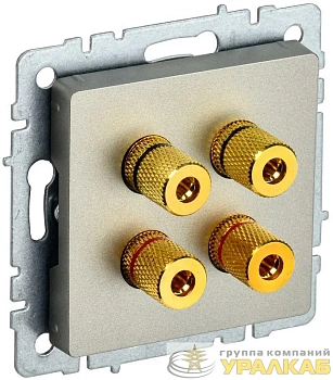 Аудиорозетка 4-м BRITE РА10-БрШ механизм шампань IEK BR-S40-K37