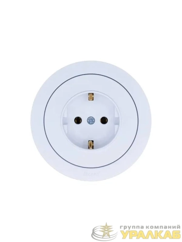 Розетка 1-м OSEN IP20 с заземл. ПБТ бел. LEZARD 743-0288-122B детальная картинка