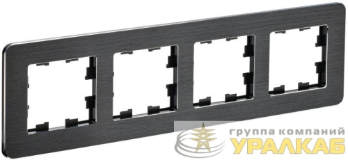Рамка 4-м BRITE РУ-4-1-Бр метал. черн. RE AL IEK BR-M42-M-21-K02 детальная картинка