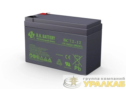 Аккумулятор 12В 7.2А.ч BC 7.2-12 B.B. Battery детальная картинка