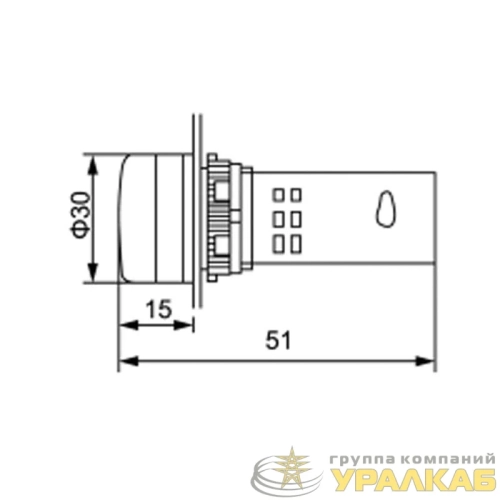 Индикатор значения напряжения зел. VD22 70-500В Rexant 