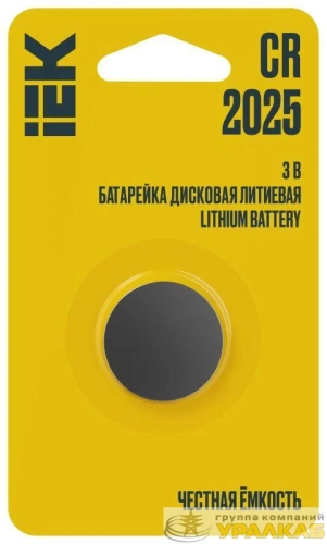 Элемент питания дисковый литиевый CR2025 (блист.1шт) IEK ABT-CR2025-OP-L01 детальная картинка