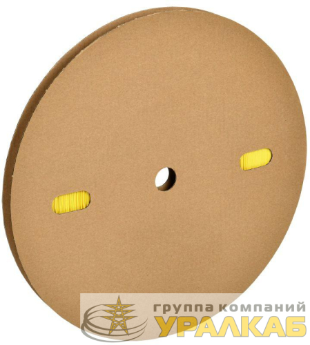 Трубка термоусадочная тонкостен. ТТУ нг-LS 8/4 желт. (уп.100м) IEK 