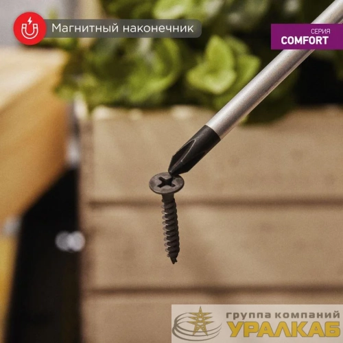 Отвертка крестовая PH 1х100мм двухкомпонентная рукоятка Rexant 12-4727 детальная картинка