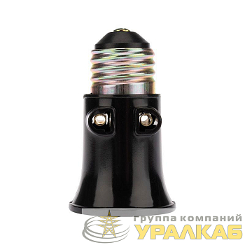 Патрон-розетка E27 карболитовый черн. с этикеткой Rexant 