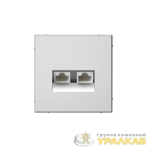 Розетка компьютерная 2-м ArtGallery RJ45 + RJ45 кат.5E механизм сталь SE 
