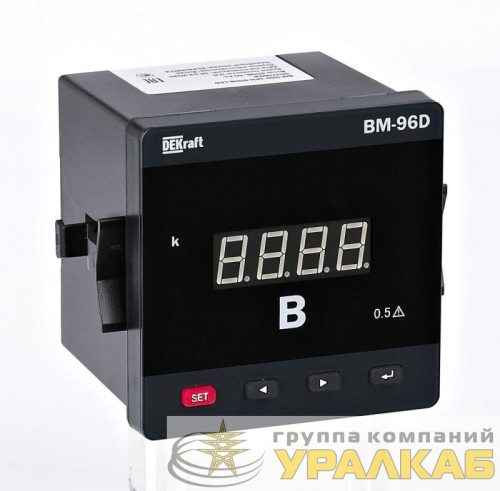 Вольтметр цифровой ВМ-72D 3ф вх. 600В вых. RS-485 72х72мм LED-дисплей DEKraft 50364DEK